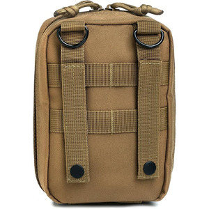 Premium Waterproof Striped Tactical Leather Medical Pouch with Zipper Closure and Polyester Lining Emergency First Aid Bag - Product Image 3