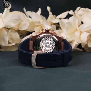 Charm_Jewells Luxury Women's Bronze <b>Case</b> Analog Quartz <b>Watch</b> With Silicone Strap And Diamond Buckle 20mm Band - Product Image 5