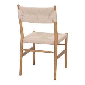 Chaise de salle à manger moderne en teck massif avec assise en rotin naturel et design élégant pour restaurant, café, mobilier de salle à manger - Product Image 3