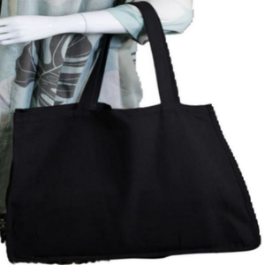 Bolsa de Tela Ecológica Reutilizable 100% Algodón Calico con Cierre de Cremallera y Logotipo Personalizado para Compras - Product Image 5