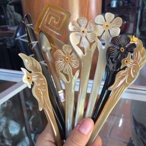 Natural Buffalo Horn <b>Hair</b> <b>Fork</b>, <b>Hair</b> Pin, <b>Hair</b> Accessory - Product Image 4