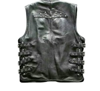 Gilet de moto en cuir pour hommes STYLE PUNK BAD BOY, gilet en cuir à boucle personnalisée pour moto Style American rider Club
