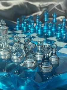 Belladec Resin <b>Chess</b> Board Custom Children High Quality Clear Pigmented Artistic Handmade <b>Chess</b> Pieces Modern Luxury <b>Set</b> - Product Image 4