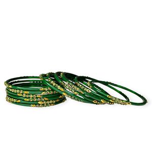 Nouveaux Bracelets en Verre Vert Brillant 2026 avec Accents Dorés et Perles – Tendance Premium pour Mariage, Vente en Gros - Product Image 3