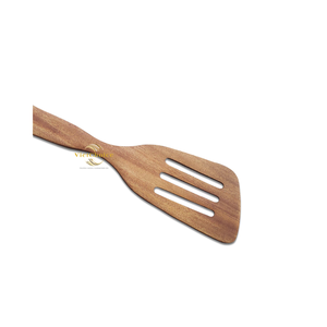 Handcrafted Wooden Slotted Spatula Durable Kitchen <b>Utensil</b> for Frying and Serving - Product Image 5