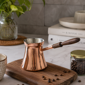Handmade Pure Copper Turkish <b>Coffee</b> Pot Cezve Ibrik Wooden Handle Arabic Greek <b>Coffee</b> Maker Espresso Milk Warmer Butter Pot - Product Image 4