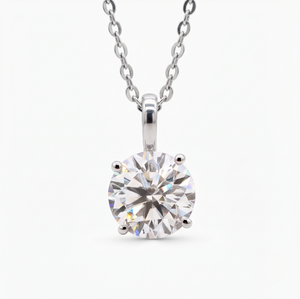 Colgante de Diamante Cultivado en Laboratorio con Certificación IGI, Corte Brillante Redondo, 2.00 Quilates, F VVS1, Oro de 14K, Estilo Clásico, Joyería de Compromiso para Mujer - Product Image 2