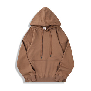 เสื้อฮู้ดดี้โอเวอร์ไซส์ทรงหลวม น้ำหนักปานกลาง 350 กรัม ผ้าฝ้าย 100% สำหรับผู้ชาย สีพื้น ผ้าเทอร์รี่ เหมาะสำหรับใส่ในฤดูใบไม้ร่วง - Product Image 1