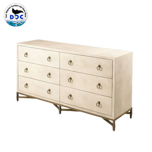 6-Drawer <b>Foldable</b> Modern Convertible Chest Storage Cabinet Faux Shagreen <b>Desk</b> Nightstand Bedroom Furniture Dining Home School - Product Image 2