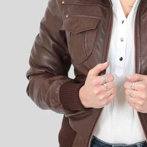 New Arrival Autumn Streetwear Contrast Outerwear Woman Race <b>Car</b> Motorcycle Cropped Biker Leather <b>Jackets</b> for Women OEM - Product Image 6