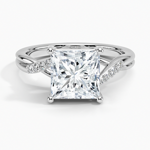 Bague BOJ 039 en argent 925, coupe princesse, avec halo de diamants, 2 carats, couleur D, VVS1, moissanite certifiée GRA, prix bas - Product Image 1