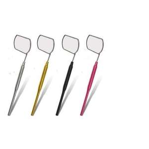 Precision Gold-Plated <b>Lighted</b> Eyelash Extension Mirror Handheld Stainless Steel Beauty Inspection Tool for Professional Makeup - Product Image 1