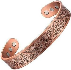 Vintage <b>Copper</b> Cuff <b>Bracelet</b> Gold Plated Adjustable Handmade Jewelry Unisex - Product Image 2