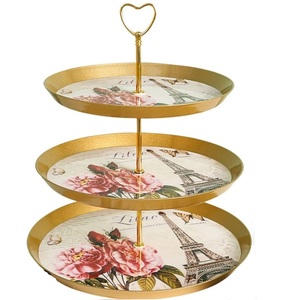 Soportes Decorativos para Pasteles de Boda y Postres con Acabado Esmaltado, Vajilla Decorativa para Servir en Mesa para Fiestas - Product Image 1