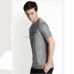 Custom <b>Pocket</b> Zip Tshirt <b>Men's</b> Regular Fit 100% Cotton Fleece Breathable Quick Dry Tee-<b>Shirt</b> with a Zipper <b>Pocket</b> - Product Image 2
