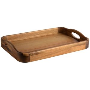 Bandeja de servir de madera hecha a mano, construcción robusta, acabado liso, adecuada para servir comidas, bebidas, aperitivos, decoración de cocina y comedor. - Product Image 3