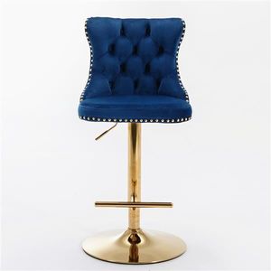 Modern Upholstered Bar <b>Stools</b> Comfortable Backs Golden Swivel Velvet Furniture <b>Adjustable</b> Seat Height 25-33 Inch for Bar Chair - Product Image 2