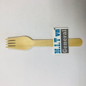 Fourchette jetable biodégradable en bois naturel, couverts écologiques pour usage en restaurant - Product Image 1