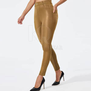 Trend Inspired Women Leather Mid Waist Winter Pant Stretch <b>Skinny</b> Trousers for Contemporary Fashion and Seasonal <b>Wardrobe</b> - Product Image 4