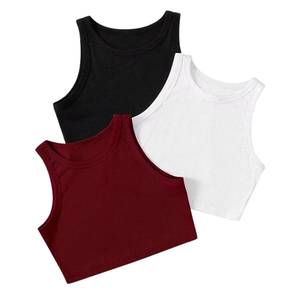 Débardeurs longs en coton tricoté pour femmes, doux, peigné, écologique, séchage rapide, avec logo frontal, pour usage quotidien décontracté, vente en gros - Product Image 4