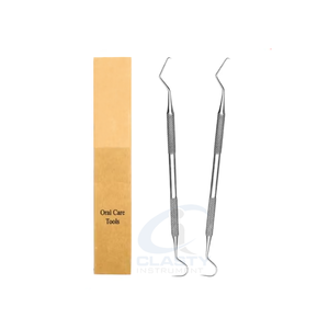 Kit de Cuidado Bucal, Herramientas Dentales de Acero Inoxidable con Empuñadura Moleteada, Instrumentos Manuales de Clase I en Estuche Negro, Color Plateado - Product Image 5