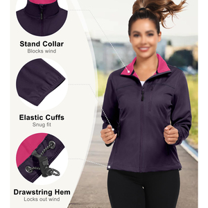 เสื้อแจ็คเก็ตซอฟต์เชลล์แบบใหม่ ออกแบบเองได้ สำหรับใส่ทำงานในฤดูหนาว ระบายอากาศได้ดี กันลม กันน้ำ มีซับใน ซิปแบบรูดขึ้นลง สำหรับผู้หญิง - Product Image 5
