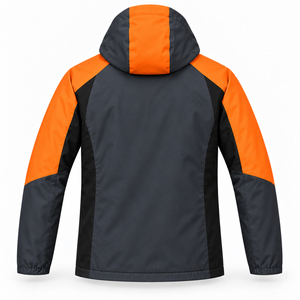 Veste Softshell d'hiver à capuche personnalisée avec logo d'entreprise pour homme, idéale pour le camping en extérieur, avec fermeture éclair intégrale, blocs de couleur, poches zippées et col montant, vêtement de travail - Product Image 3