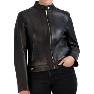 Nuova Giacca Invernale da <span class=keywords><strong>Donna</strong></span> in <span class=keywords><strong>Pelle</strong></span> di Pecora Lavorata a Maglia, Stile <span class=keywords><strong>Biker</strong></span>, Alta Qualità, Ecologica, Leggera, Personalizzabile OEM/ODM - Product Image 1