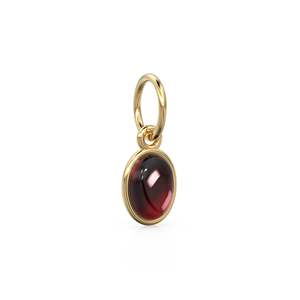 Colgante de Oro Sólido con Cabujón Ovalado de Granate Rojo Auténtico / Colgante de Oro Hecho a Mano con Gema Roja / 1 Pieza de Oro Amarillo Sólido de 14k para Joyería - Product Image 5