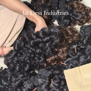 Wholesale Indian Baby Curly Hair Bundles Double Drawn Remy Hair Fusion <b>Extensions</b> Unprocessed 100% Cuticle Aligned Fast Shipping - Product Image 4