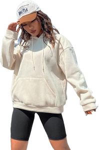 Sudadera con Capucha Oversize Beige Personalizada para Mujer, Estilo Club, para Parejas, de Algodón 100% Pesado, con Lavado Ácido Vintage - Product Image 6