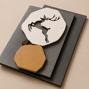 Décoration Murale Géométrique Cerf Minimaliste, Panneau Mural en MDF, Art Géométrique Cerf, Décoration Suspendue pour Noël et Faune Sauvage - Product Image 2