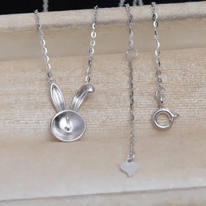 Cadena de Conejo Mate de Plata S925 para Collar DIY con Accesorios de Perlas de 9-11 mm, Soporte Vacío JG5396, Fornituras y Componentes de Joyería - Product Image 4