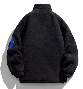 ANSZKTN Winter Fleece Single Breasted Stand Collar Dyed Men's Loose Coat for Men and Women - Product Image 6
