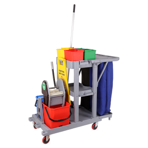 Carrito de Limpieza Industrial de 3 Niveles y 4 Ruedas de Alta Resistencia - Product Image 4