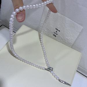 Classic Consort Style 11-12mm Flawless <b>Pearl</b> Necklace Versatile Natural Thick Gold Bead <b>Pendant</b> with Bright Silver Chain Gift - Product Image 2