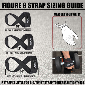Unisex Cotton Figure 8 Heavy Duty Weight <b>Lifting</b> Wrist <b>Strap</b> High Stretch Snap Closure Custom Logo Option Figure 8 <b>Strap</b> Design - Product Image 3