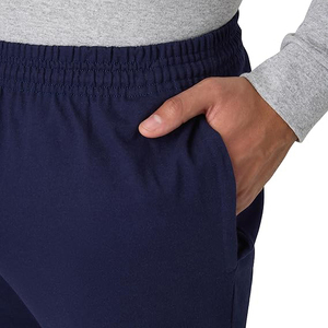 Pantalon de survêtement bleu marine pour homme, coupe droite, bas ouvert, taille élastique, décontracté et sportif - Product Image 4