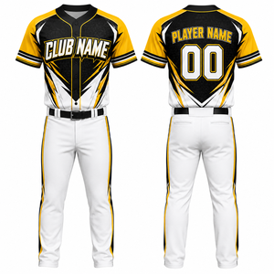 Conjunto de Uniforme de Béisbol Personalizado para Niños, Manga Corta, Sublimado, Transpirable, Poliéster/Algodón, Jersey con Nombre del Equipo, Pantalones con Cintura Elástica - Product Image 1