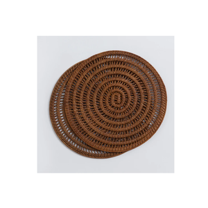 Sous-plats et sets de table en rotin antique tressé à la main, dessous de verre en paille pour table à manger - Product Image 3