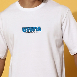 T-shirts en coton surdimensionnés pour hommes, personnalisables, OEM & ODM, vente en gros, impression personnalisée pas chère, impression sérigraphique. - Product Image 3