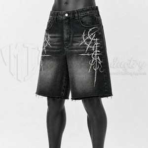 Pantalones Cortos Ecológicos de Alta Calidad para Hombre, Negros, Personalizados, con Dobladillo sin Rematar, Venta al Por Mayor - Product Image 3
