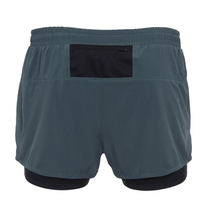 Pantalones Cortos Deportivos de Secado Rápido para Hombre, Color Verde Oscuro, con Cordón en la Cintura y Bolsillos Laterales, Tejido de Color Sólido - Product Image 6