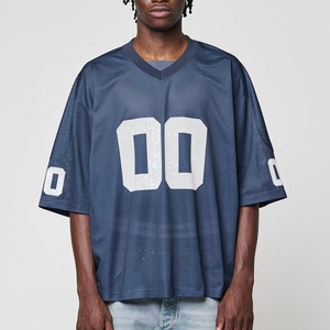 Custom Printed Men's V Neck Polyester Mesh Summer <b>T</b>-<b>Shirts</b> Retro Soccer Football Jersey Streetwear Style Oversized Vintage Short - Product Image 2