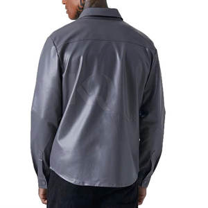 เสื้อเชิ้ตหนังดีไซน์ทันสมัยสำหรับผู้ชาย ผ้าเนื้อนุ่ม ทนทาน สวมใส่สบาย เหมาะสำหรับใช้ในชีวิตประจำวัน - Product Image 6