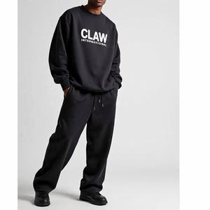 Custom Stacked Heavyweight Jogger pantalones de chándal holgados y Sudadera con capucha Set 2 piezas Fleece Men Sweatsuits Pullover Chándales para hombres - Product Image 4