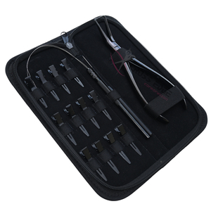 Black Micro <b>Ring</b> Removal Hair Extension Tool Bundle with 7Inch Removal Plier 12pcs Sectioning <b>Clips</b> & Professional Hook Loop set - Product Image 1