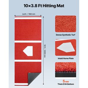 Tappetino da Allenamento per Baseball e Softball 10x3,8 ft, Attrezzatura per Pratica di Battuta, Tappeto per Home Plate, Materassino per Allenamento Domestico - Product Image 2