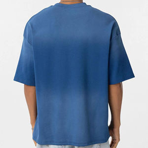 Streetwear Boxy Fit Sunfade Wash Drop Shoulder Men's T-shirts Oversized Loose Fit Lightweight Solid Knitted Sporty Soft - Product Image 2