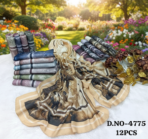 ชุดผ้าพันคอไหมปักลายหรูหรา - ชุดผ้าคลุมไหล่พัชมีน่าพิมพ์ลายดอกไม้สุดหรู - ผ้าคลุมไหล่ผู้หญิงหลากสีพรีเมียม 12 ชิ้น - Product Image 1